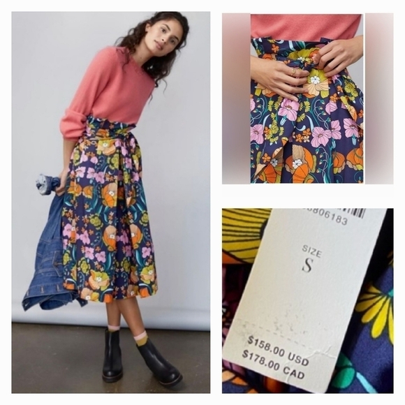 Anthropologie Corey Lynn Calter Kyla Floral Midi Skirt - Picture 2 of 6